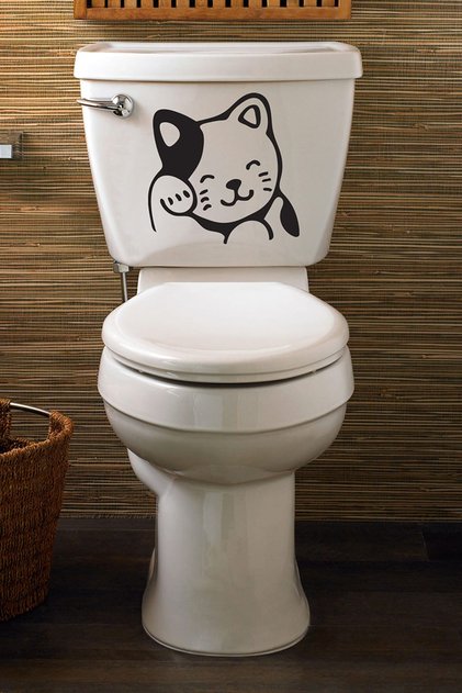Cute Kitten Toilet Seat and Bathroom Sticker SVMLKEDI01