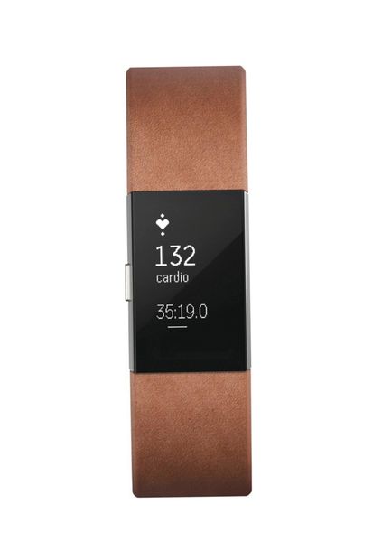 Fitbit Charge 2 için Deri Kayış - Brown/Large - 1