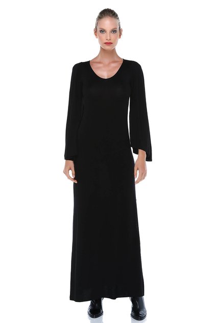 Rochie maxi neagră fără spate pentru femei EB2632