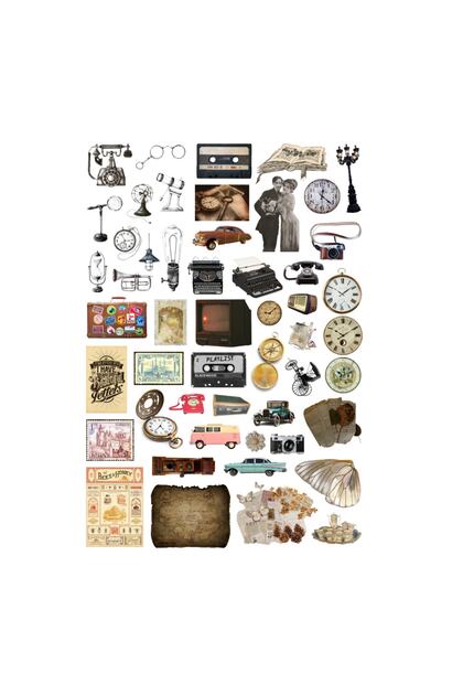 51Pcs Vintage Fairycore Retro Sticker Set - Scrapbook Bullet Journal Sticker Set