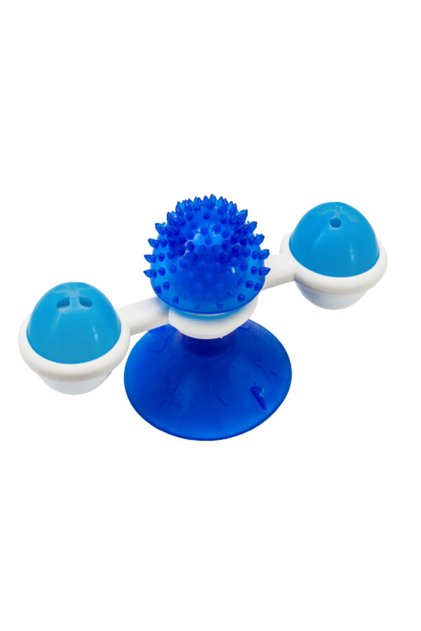 Suction Cup Rotating Reward Baby Food Container Cat Toy 1 Piece Blue