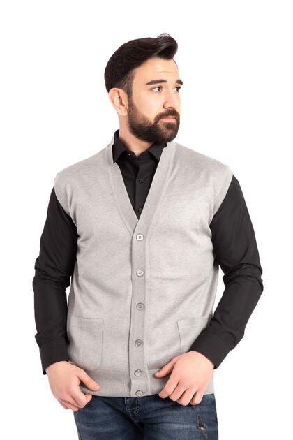 Men's Middle Age and Above Thin Wool Knitwear Knitted Dad Vest 5110