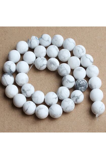 Matte White Howlite Stone Natural Stone Array 8 Mm
