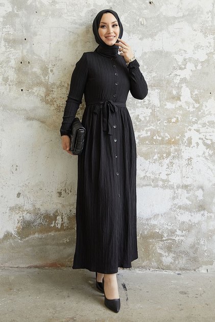 Rochie cu curea Lemina - Neagra