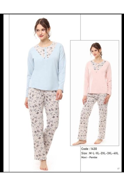 Yeni Sezon Uzun Kollu Kadın Pijama Takım
