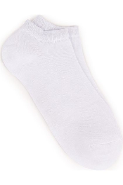 12'li Ekonomik Pamuk Unisex Beyaz Patik Çorap