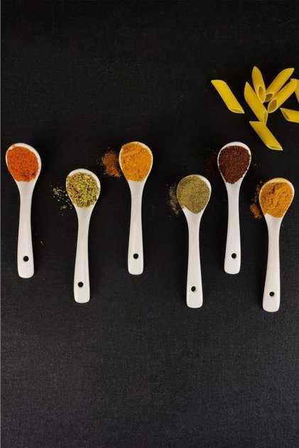 Porselen 6’lı Çay Kaşığı Reçel Ve Sos Kaşığı 10,5 Cm Beyaz - Gsa-27 C320.049