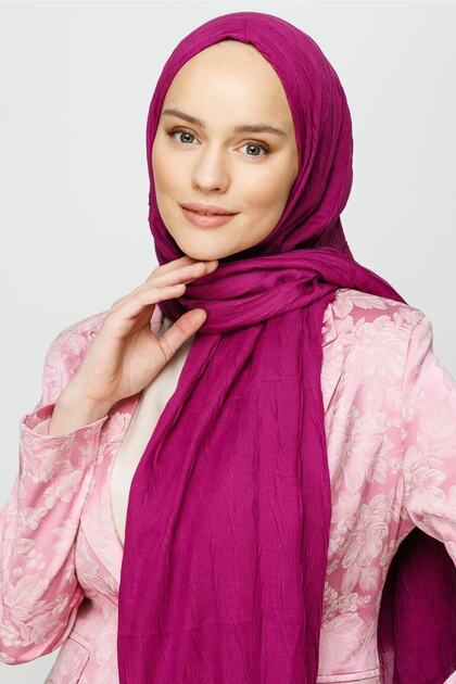 Plum Pleated Bamboo Shawl