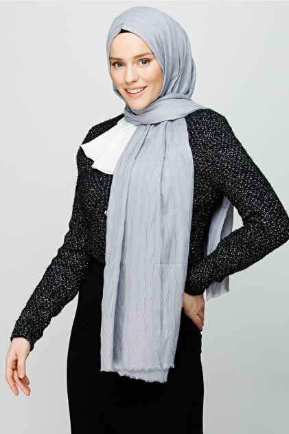 Silver Pleated Bamboo Shawl