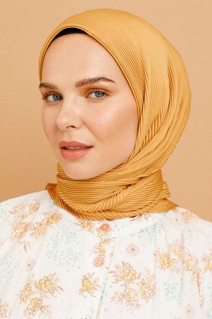 Saffron Pleated Scarf