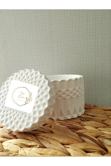 Concrete Stylish Patterned Box with Lid