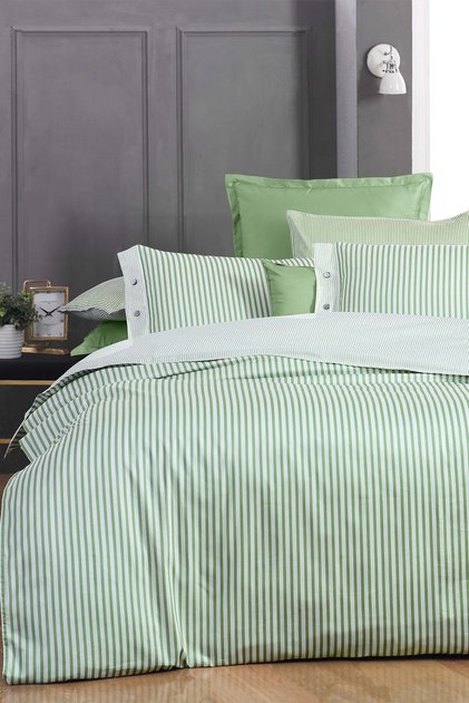Tommy Green Double 100% Cotton Satin 233tc Duvet Cover Set