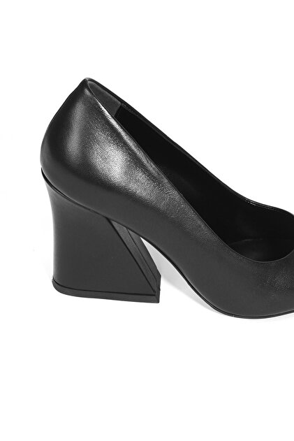 İLVİ Katis Bayan Topuklu Ayakkabı Siyah Deri - 5