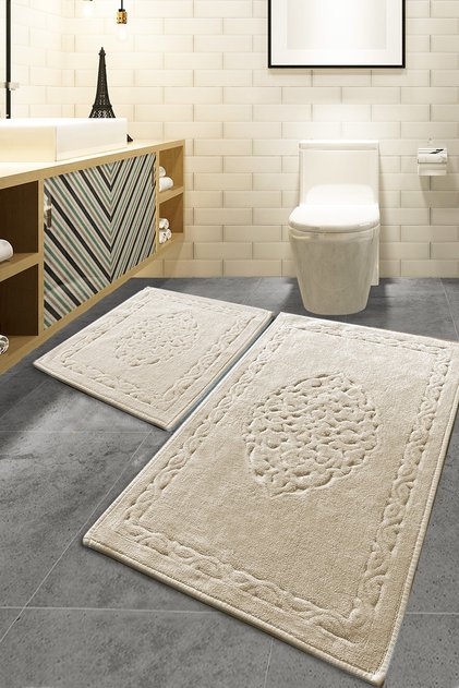 Elite Taş Cotton Set of 2 Cotton Bath Mat Set