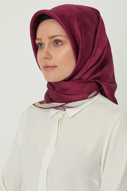 وشاح ساتان كريب حريري بنمط Cloud للنساء 7208701-394