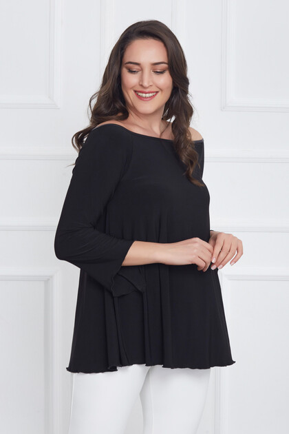 Kadın Siyah Yaka Detaylı Bluz 17LB9073