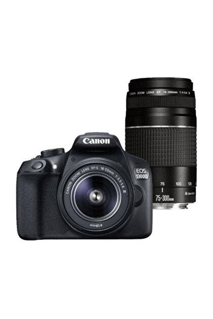 Canon EOS 1300D 18-55 mm + 75-300 mm DC Double Lens Dijital SLR