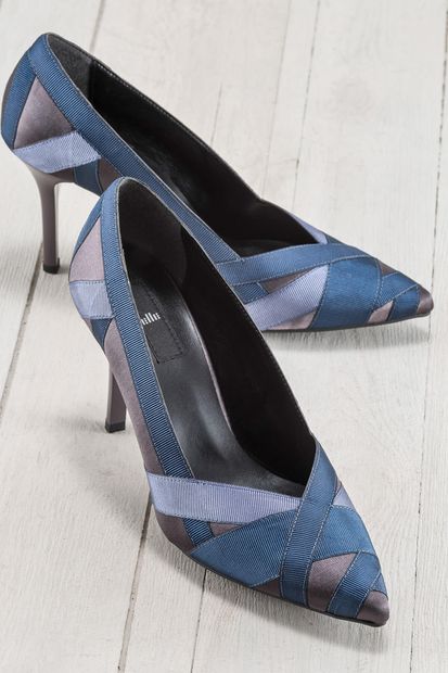 Elle Shoes ELISHA Füme Mavi Kadın Topuklu Ayakkabı - 1
