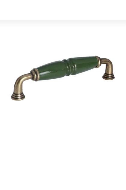 Porcelain Handle Cabinet Drawer Furniture Kitchen Handle-Inch128 Mm (12.8 Cm)-green-antique-stk2876