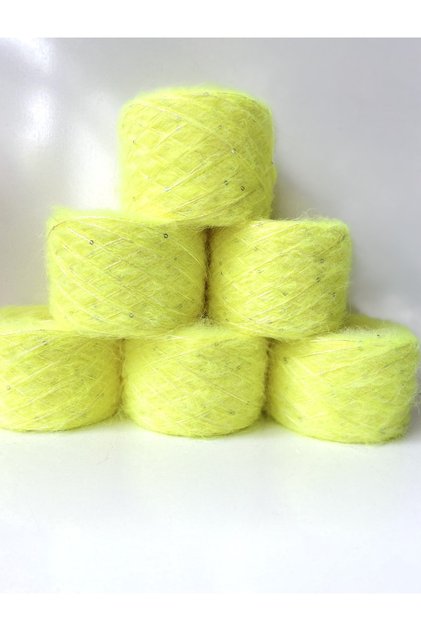 Knitting Yarn Moher Sequin: Fluorescent Green Green Sequin Sequin Total 585Gr
