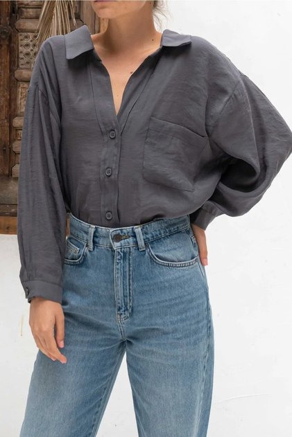 Off-Shoulder Summer Fabric Oversize Shirt