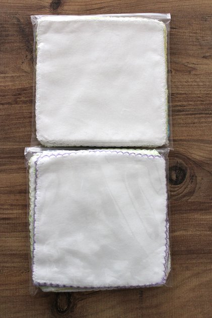 20 Pieces (17x17cm) Luxury Cotton Double Layer Colorful Stitched Around Newborn Combed Cotton Baby Mouth-sweat Wipes