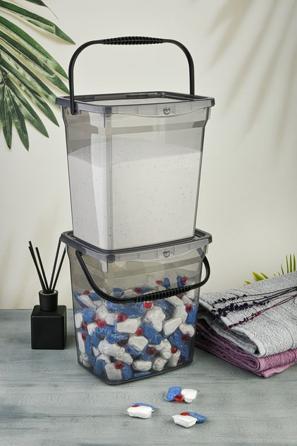 Mega Size 2-Piece Square Flour Pulses Container 6 Liters - Detergent Storage Box Container 2 Pieces Flour Storage Container