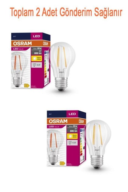 Ledvalue 6,5w (60w) Rustik Led Ampul Sarı 2700k - E27 Duy