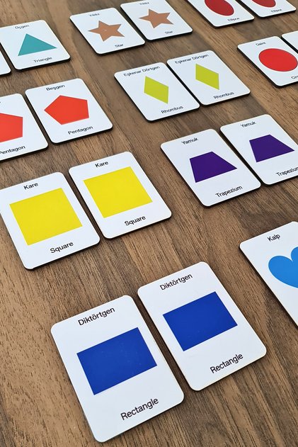 Wooden Geometric Shapes Intelligence Cards Matching Game Preschool Educational Material