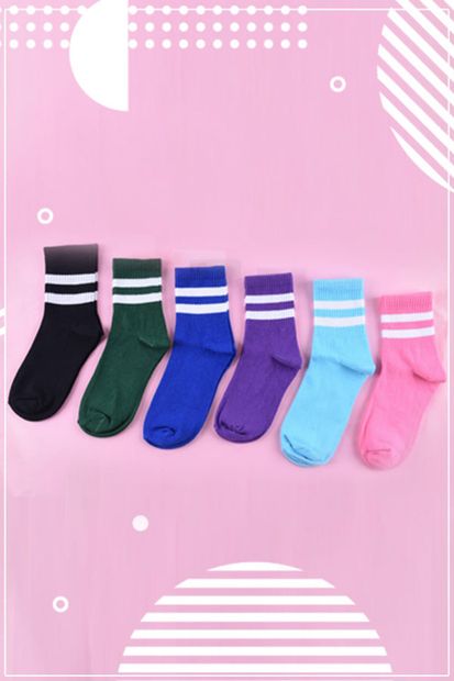 Neşeli Çoraplar Unisex Çok Renkli Vintage Atletik Çorap Seti - 2