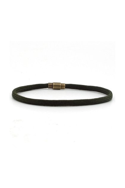 Single Row Thin Design Khaki Green String Men's Bracelet BT620