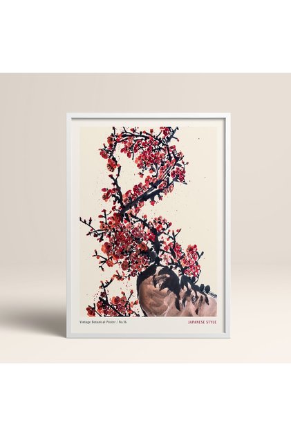 Framed Japanese Style Nanbara Sakujiro Painting 30X40Cm 40X60Cm 50X70Cm Black White Wood Jpn061