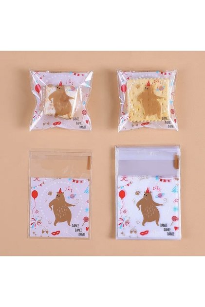 Banded Transparent Patterned Bag Opp 7x7 Cm 95 Pieces
