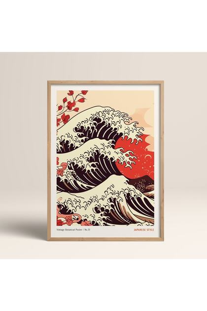 Framed Japanese Style Nanbara Sakujiro Painting 30X40Cm 40X60Cm 50X70Cm Black White Wood Jpn076