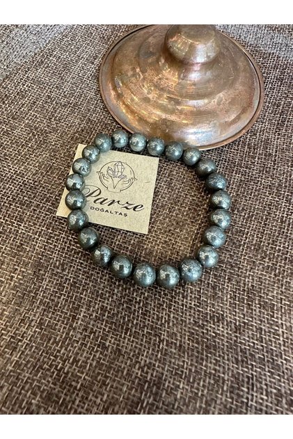 Pirit ( bolluk bereket taşı ) Doğaltaş Bileklik