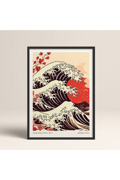 Framed Japanese Style Nanbara Sakujiro Painting 30X40Cm 40X60Cm 50X70Cm Black White Wood Jpn076