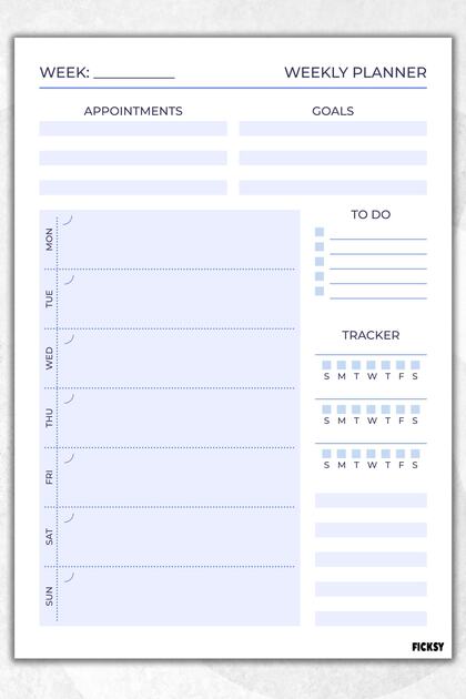 Weekly Planner - A4 Size To Do - 30 Sheets - Weekly Planner