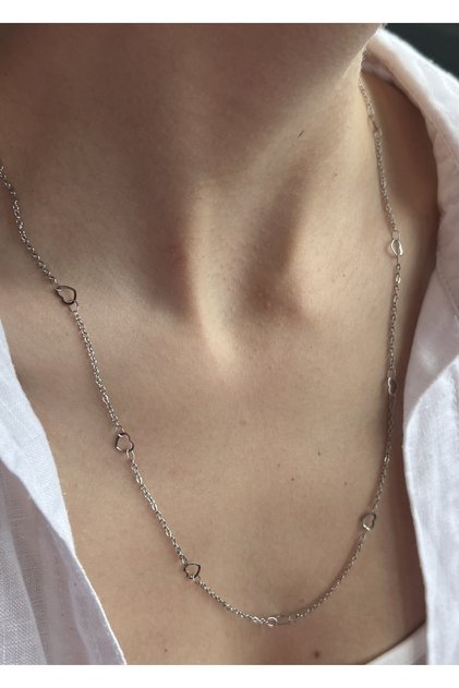 60 Cm Steel Heart Chain Necklace