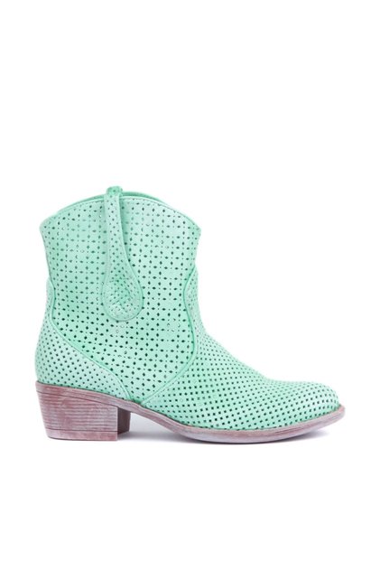 - Genuine Leather Water Green Women's Boots 105-2596-Venus