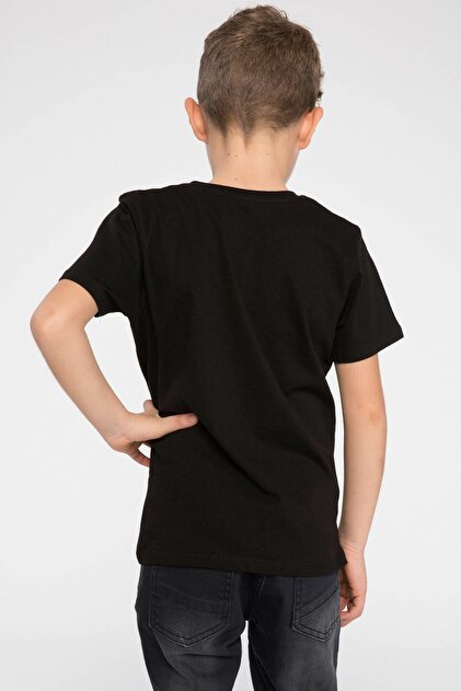 DeFacto Siyah Genç Erkek Kuru Kafa Baskılı T-Shirt - 3