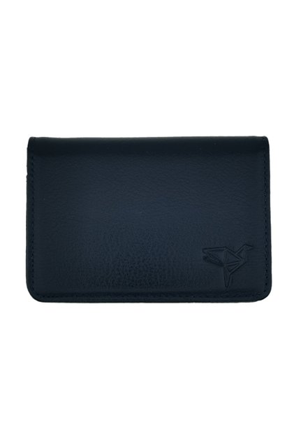 Genuine Leather Navy Blue Unisex Wallet Magnet101