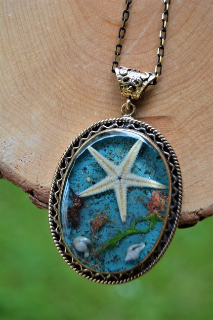 Real Starfish Large Size Design Ladies Necklace