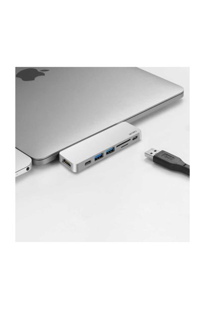 Lopard Wiwu T8 Macbook Type-c Hub Hdmı + Sd Kart + 2 Type C Dönüştürücü - 5