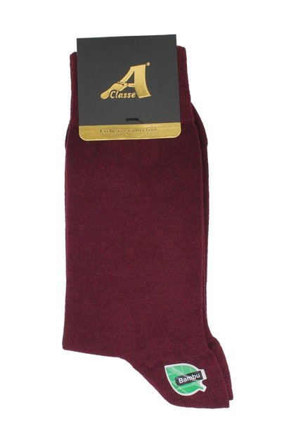 Plain Burgundy Bamboo Men's Socks
