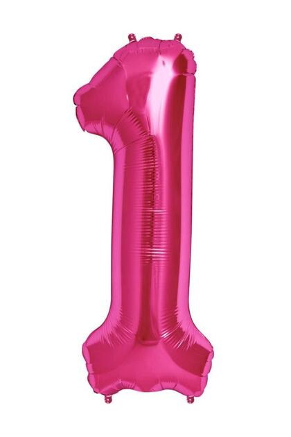 100cm Pink 1 Digit Foil Balloon, Number Bigger Size Flying With Helium