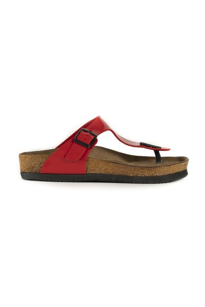 Luke Women's Flip Flops Beach Red Patent Leather Slippers