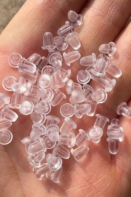 100 Adet(50 ÇİFT) Silikon Küpe Arkalığı, Küpe Pistonu, Küpe Arkası