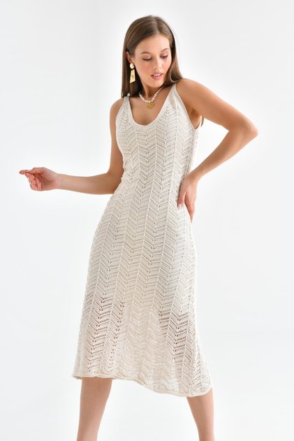 Dámské prolamované letní šaty s podšívkou z úpletu