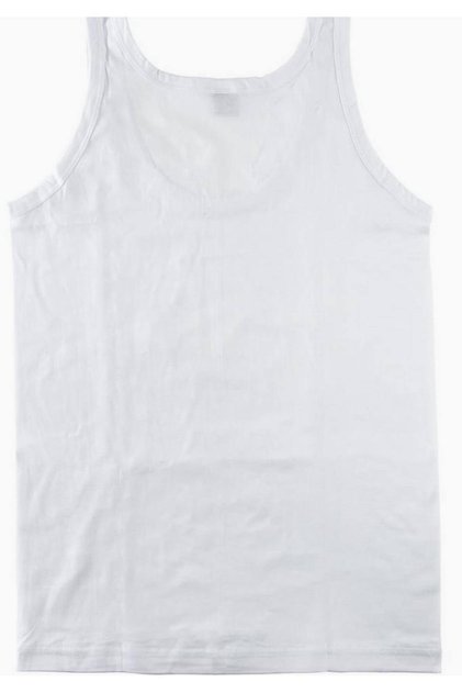 Boy's White Ribbed 100% Cotton Undershirt New Season (7 Economical Package)