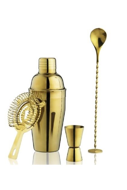 Kokteyl Shaker Seti, Gold, 750 Ml, 4 Parça